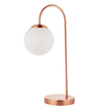 Pagazzi Gerda 50cm Copper Table Lamp with Opal Glass Shade
