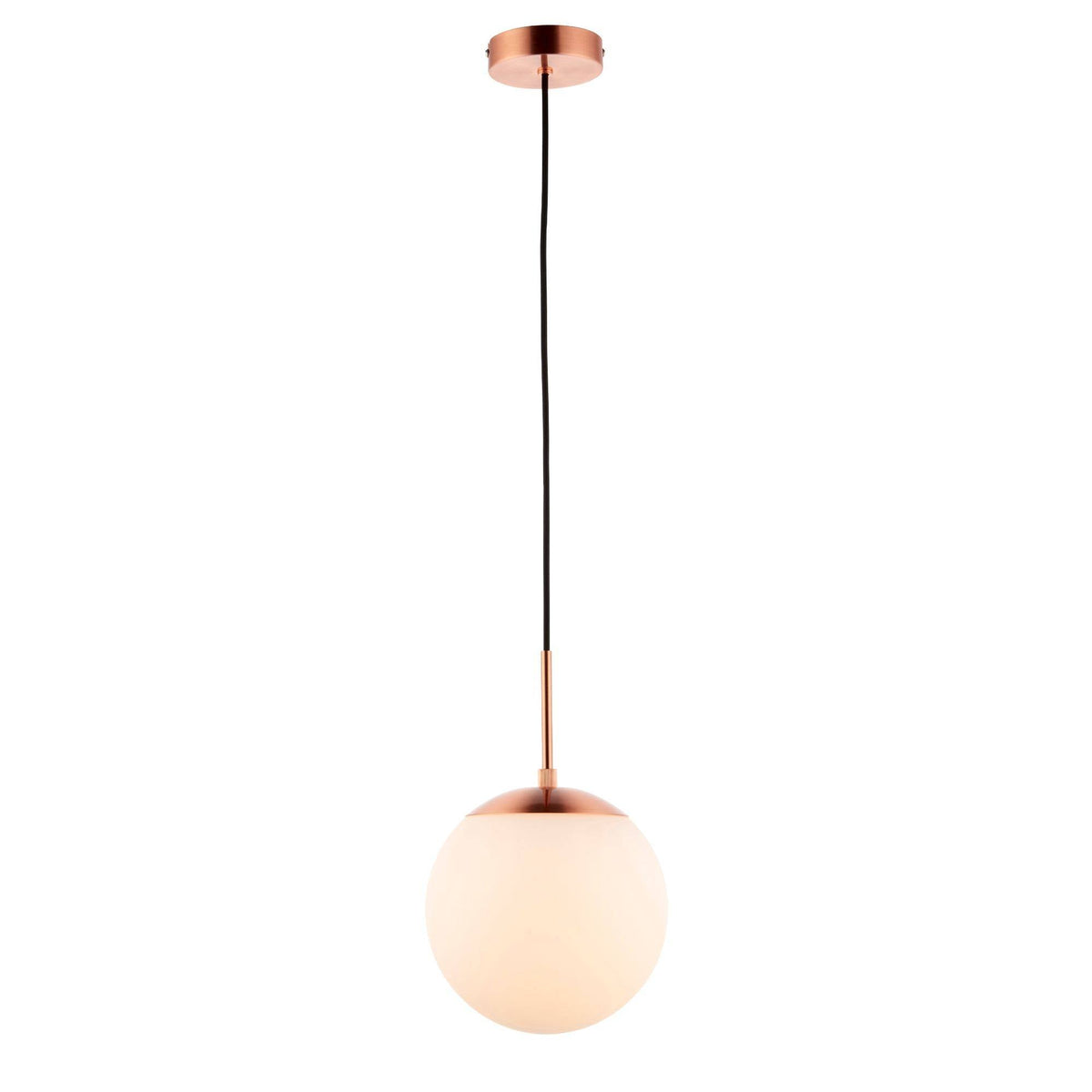 Pagazzi Gerda 1 Light Copper Ceiling Light Pendant Opal Glass