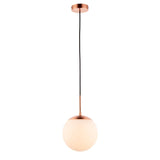 Pagazzi Gerda 1 Light Copper Ceiling Light Pendant Opal Glass