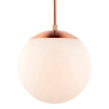 Pagazzi Gerda 1 Light Copper Ceiling Light Pendant Opal Glass