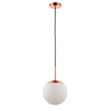 Pagazzi Gerda 1 Light Copper Ceiling Light Pendant Opal Glass