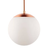 Pagazzi Gerda 1 Light Copper Ceiling Light Pendant Opal Glass