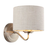 Pagazzi Cordale 1 Light Brushed Nickel and Linen Wall Light