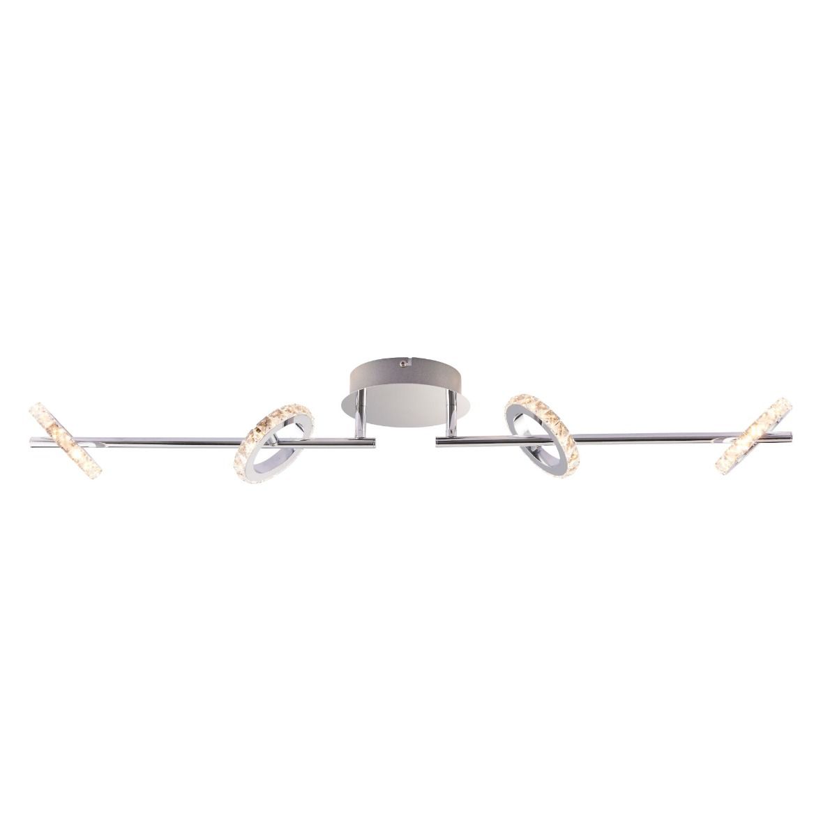 Pagazzi Alexa 4-Spot Polished Chrome Crystal LED Ceiling Bar
