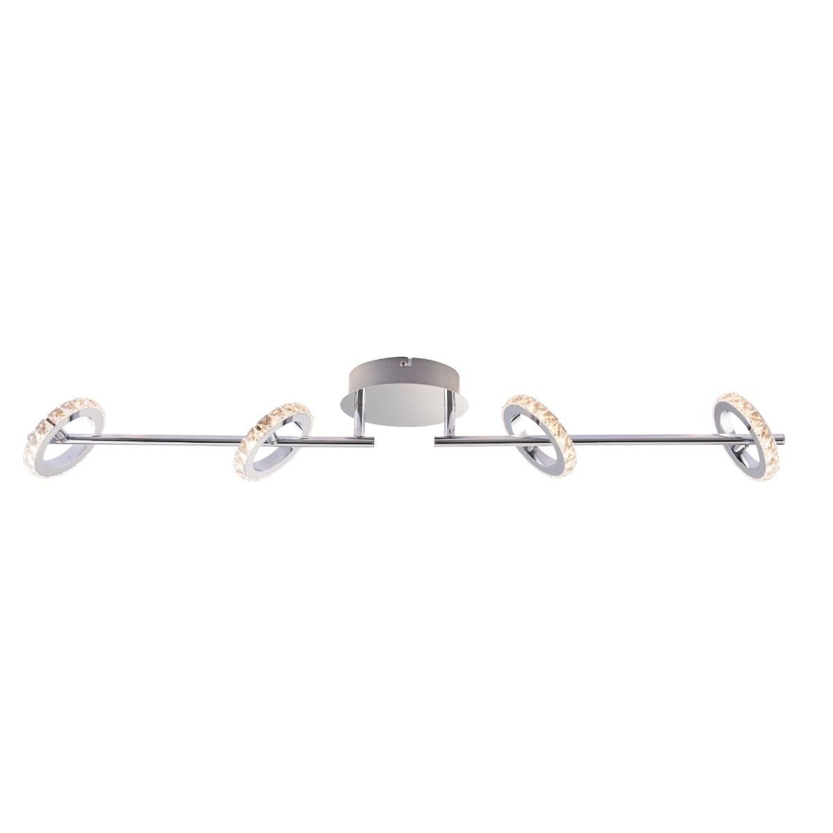 Pagazzi Alexa 4-Spot Polished Chrome Crystal LED Ceiling Bar