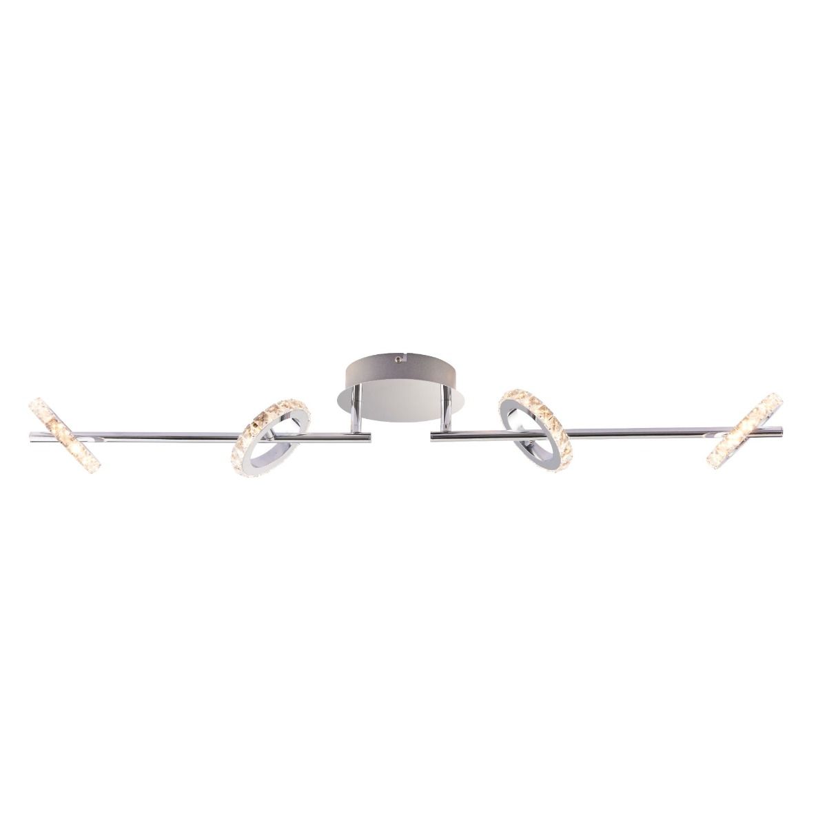 Pagazzi Alexa 4-Spot Polished Chrome Crystal LED Ceiling Bar