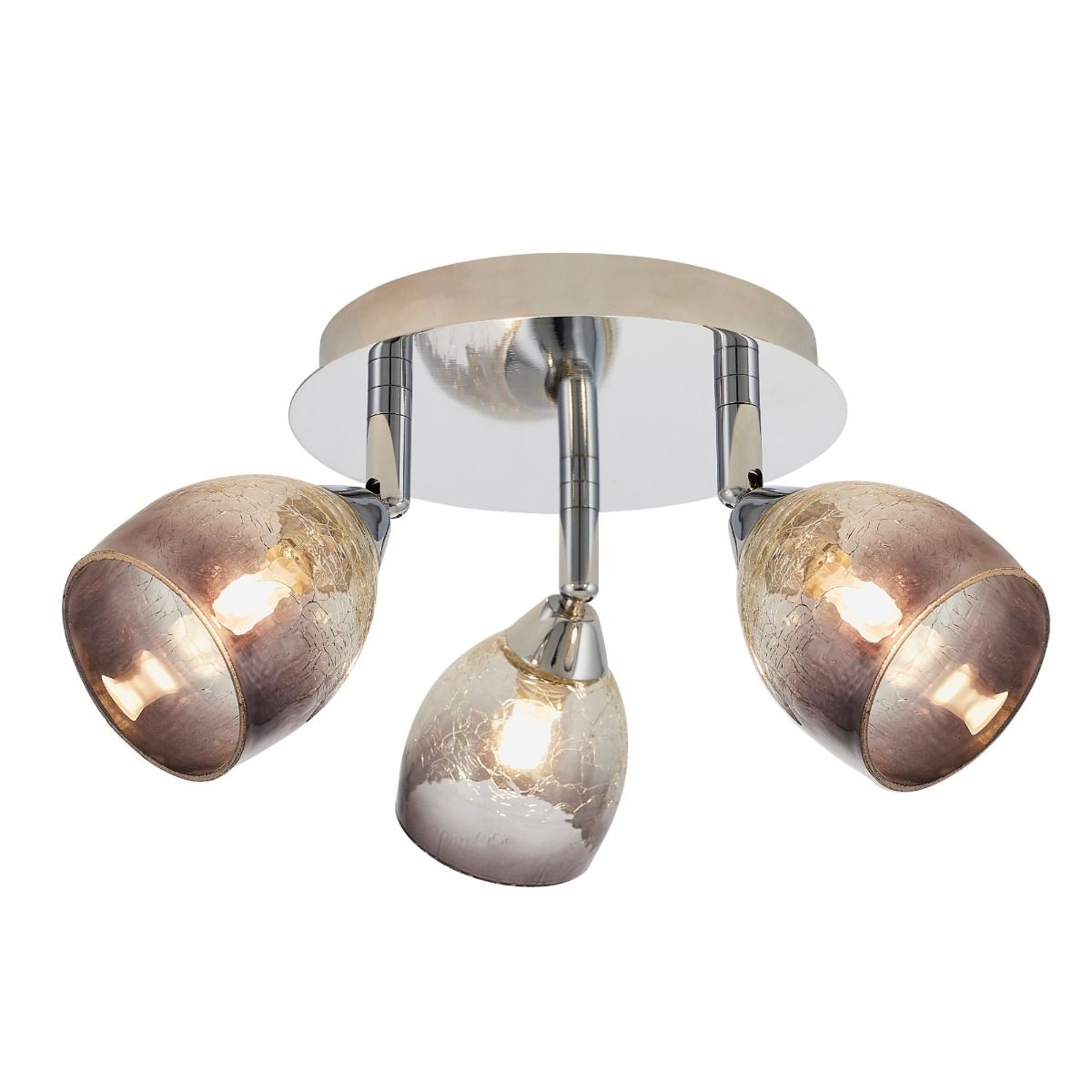 Pagazzi Colby 3 Light Spot Plate Polished Chrome Smoked Glass
