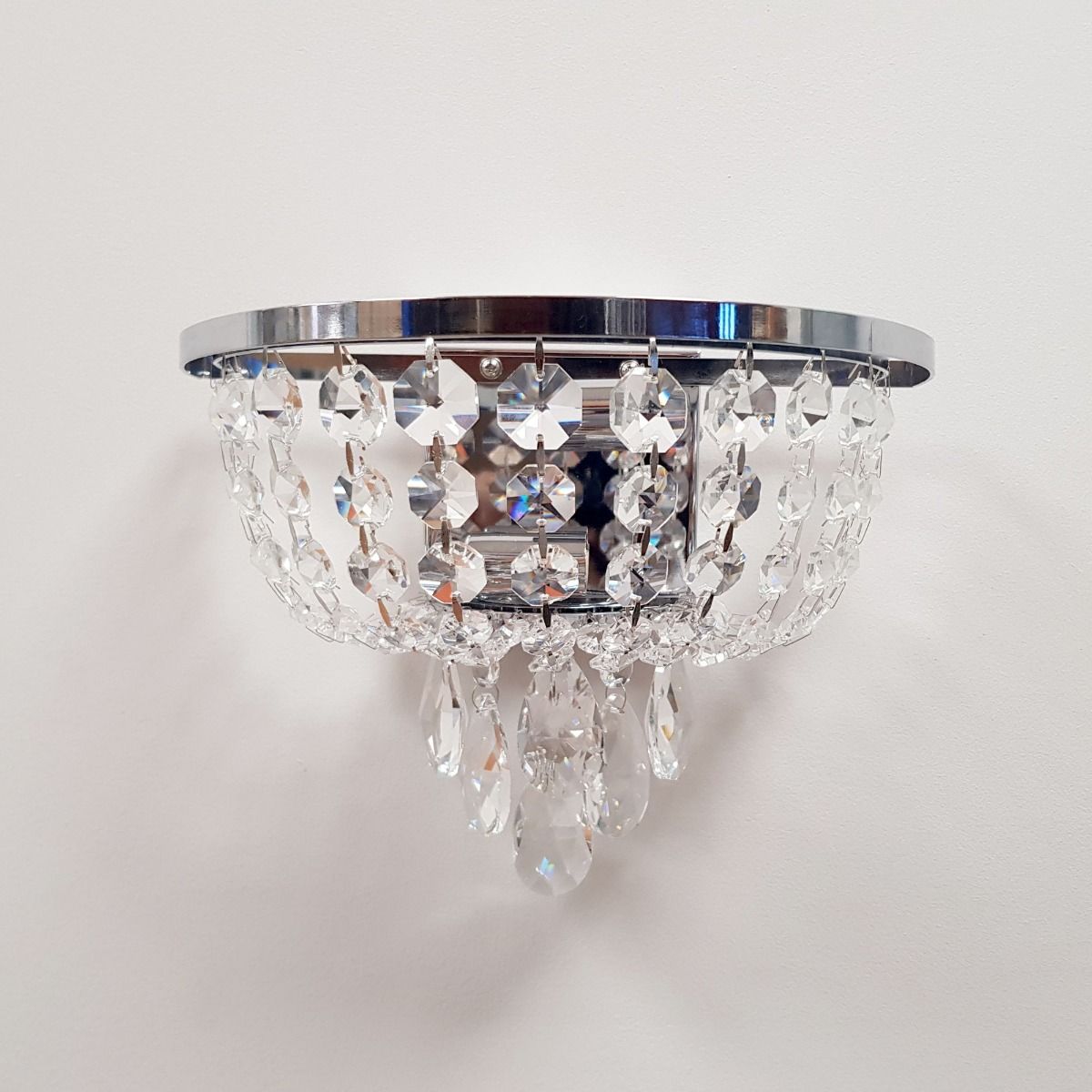Pagazzi Alyssa Polished Chrome Crystal Wall Light