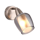 Pagazzi Kennen 1-Light Nickel & Smoked Glass Wall Light