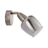 Pagazzi Kennen 1-Light Nickel & Smoked Glass Wall Light