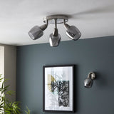 Pagazzi Kennen 1-Light Nickel & Smoked Glass Wall Light