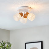 Pagazzi Modi 3 Light White Spot Plate Ceiling Light