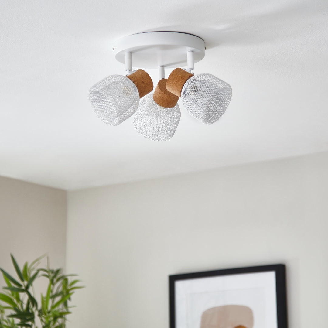 Pagazzi Modi 3 Light White Spot Plate Ceiling Light