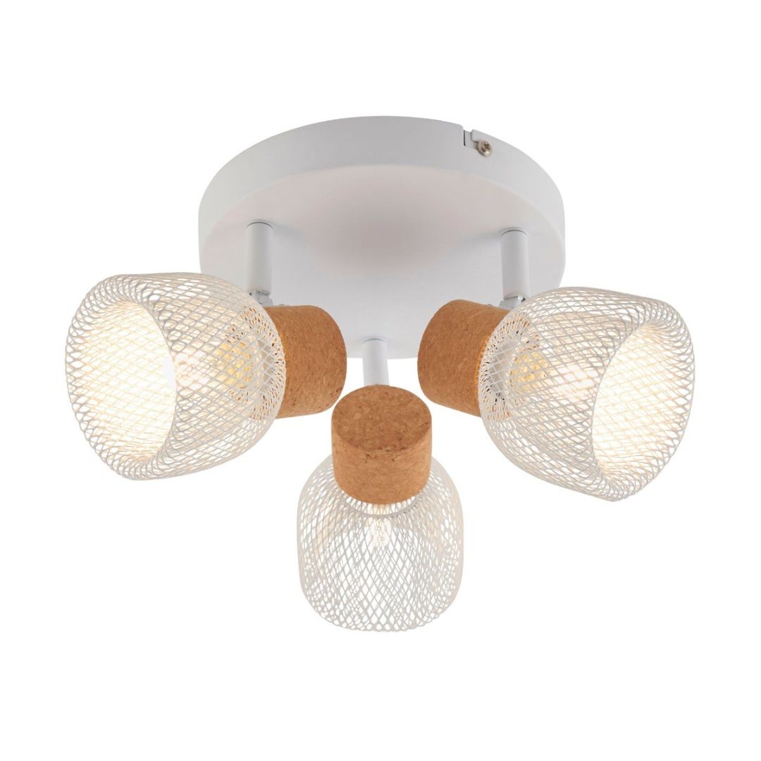 Pagazzi Modi 3 Light White Spot Plate Ceiling Light
