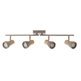 Pagazzi Stoneleigh 4 Light Concrete and Wood Effect Spotlight Bar