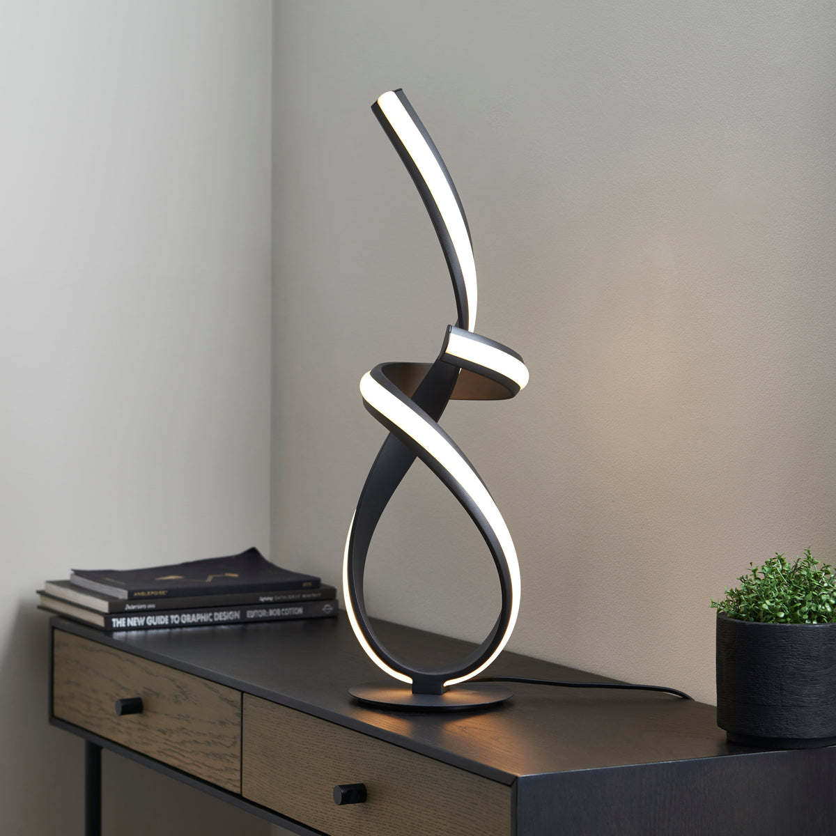 Pagazzi Fraser Matte Black LED Table Lamp