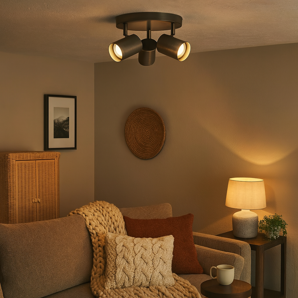 Pagazzi Hereford 3 Light Pewter Antique Brass Spotlight