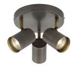 Pagazzi Hereford 3 Light Pewter Antique Brass Spotlight