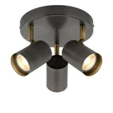 Pagazzi Hereford 3 Light Pewter Antique Brass Spotlight