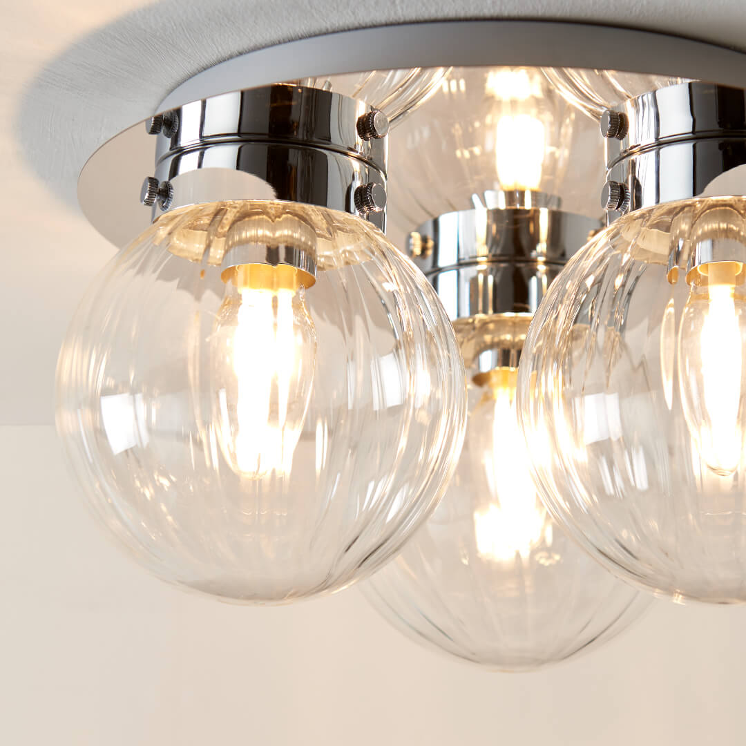 Pagazzi Amelie IP44 3 Light Flush Polished Chrome Ceiling Light