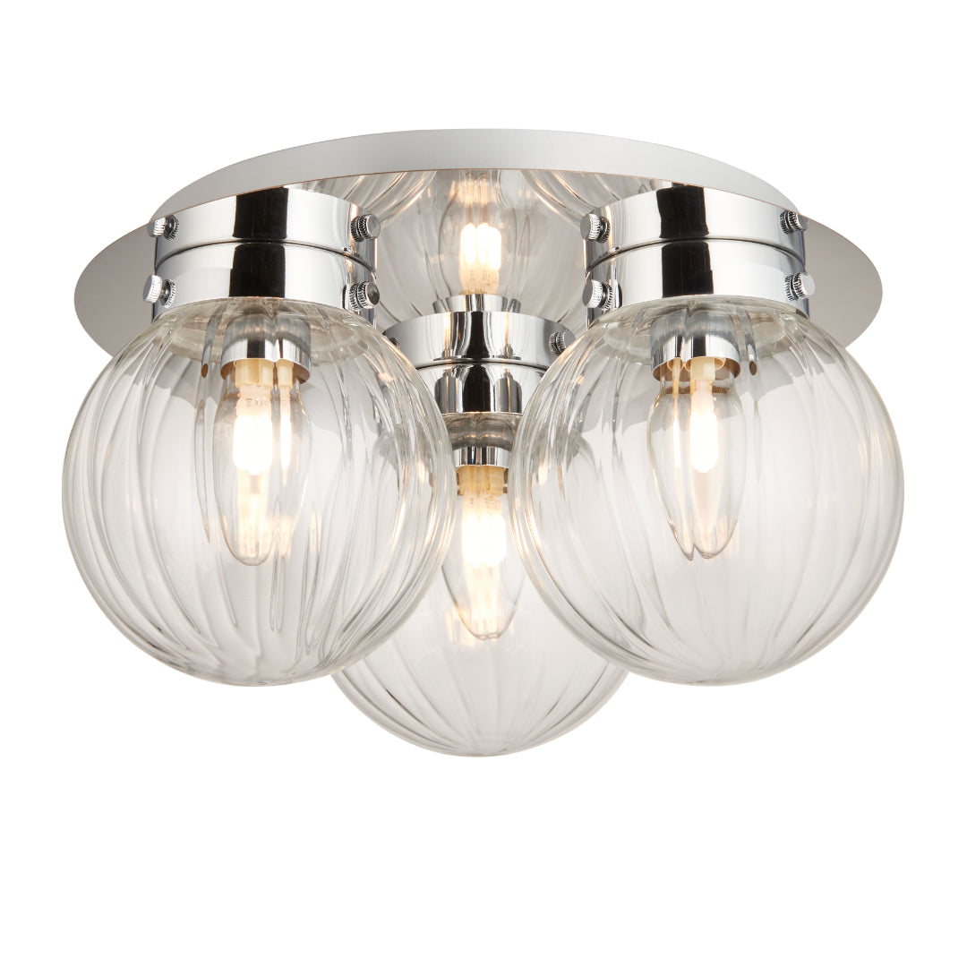 Pagazzi Amelie IP44 3 Light Flush Polished Chrome Ceiling Light