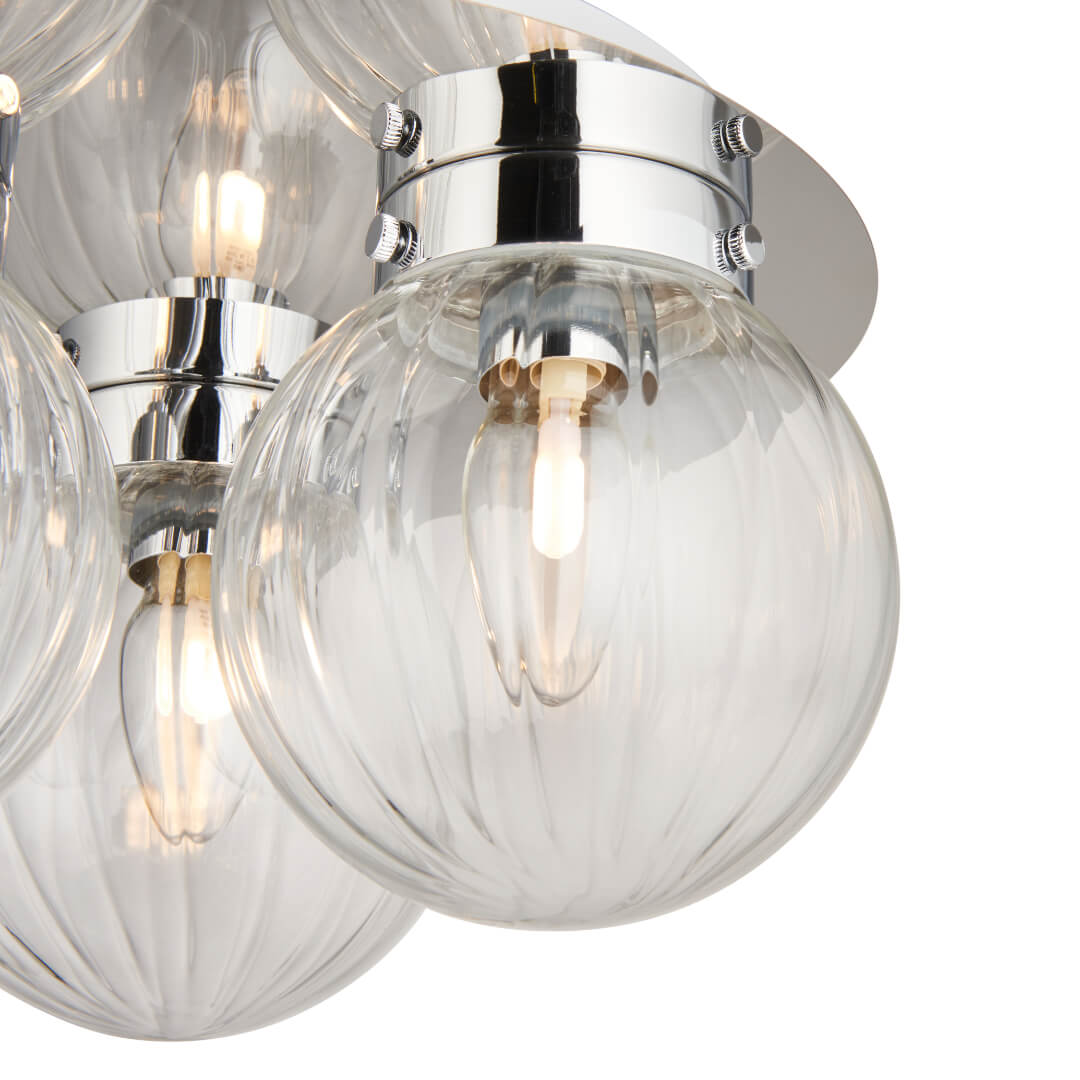 Pagazzi Amelie IP44 3 Light Flush Polished Chrome Ceiling Light