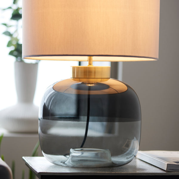 Pagazzi Jeni Smoked Glass Table Lamp