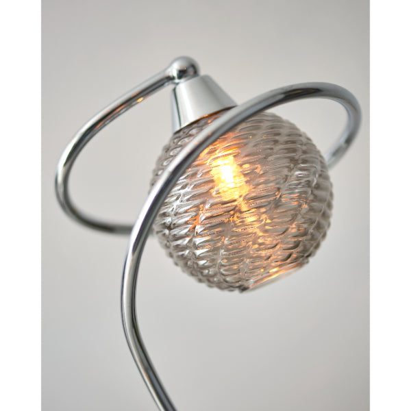 Pagazzi Twine Polished Chrome & Smoked Glass Table Lamp
