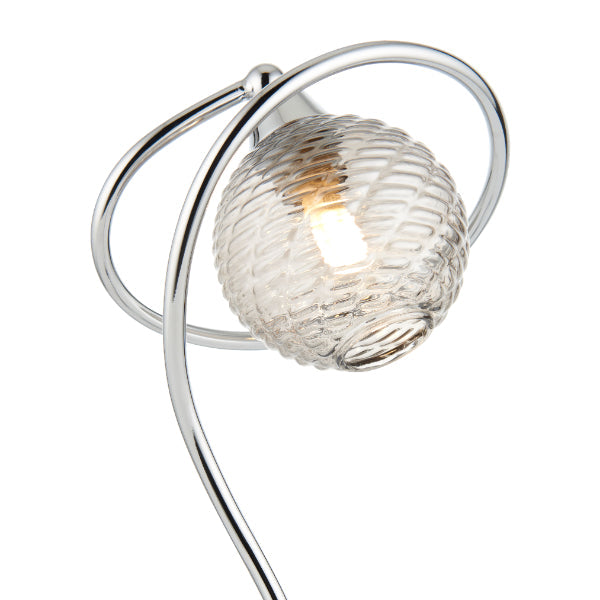 Pagazzi Twine Polished Chrome & Smoked Glass Table Lamp
