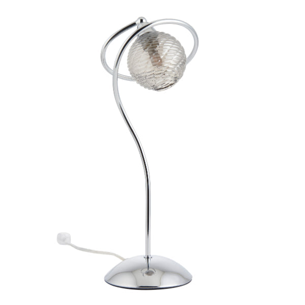 Pagazzi Twine Polished Chrome & Smoked Glass Table Lamp