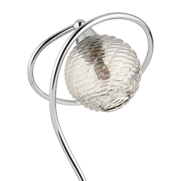 Pagazzi Twine Polished Chrome & Smoked Glass Table Lamp