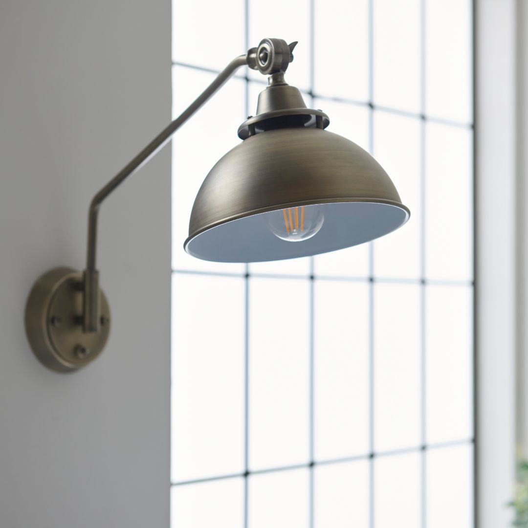 Pagazzi Madison Adjustable Antique Brass Wall Light