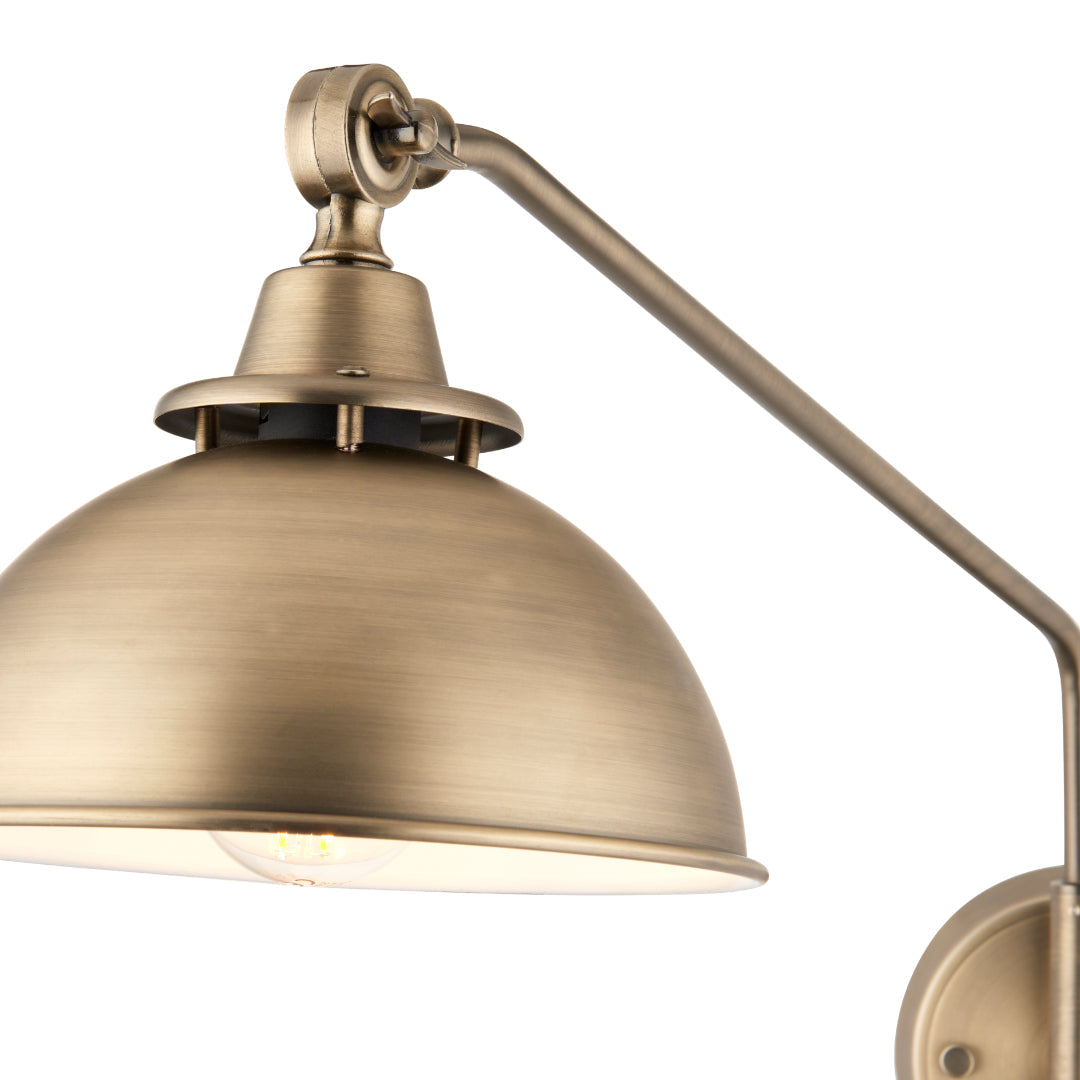 Pagazzi Madison Adjustable Antique Brass Wall Light