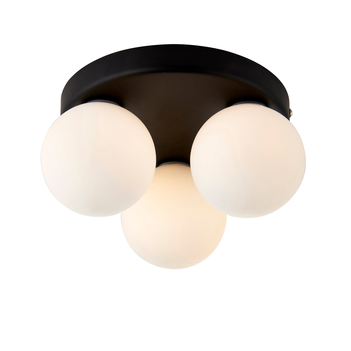 Pagazzi Toronto 3 Light IP44 Flush Matte Black Ceiling Light