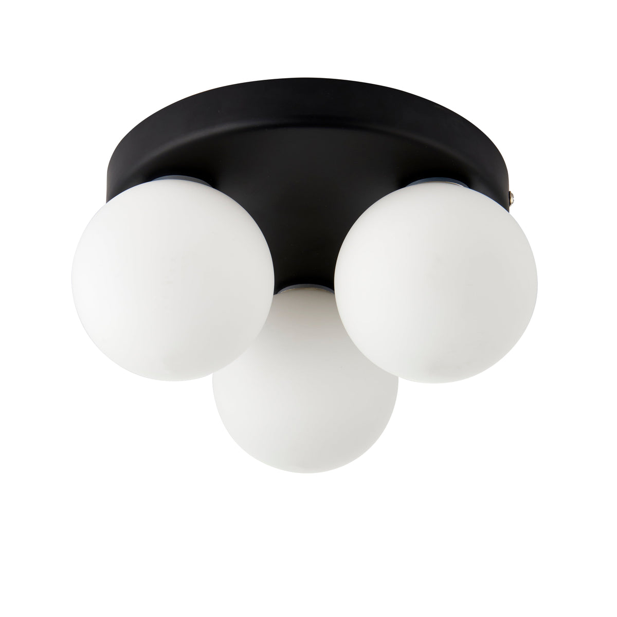 Pagazzi Toronto 3 Light IP44 Flush Matte Black Ceiling Light