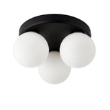 Pagazzi Toronto 3 Light IP44 Flush Matte Black Ceiling Light
