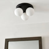 Pagazzi Toronto 3 Light IP44 Flush Matte Black Ceiling Light