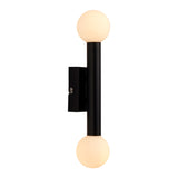 Pagazzi Toronto Matt Black IP44 2 Light Wall Light