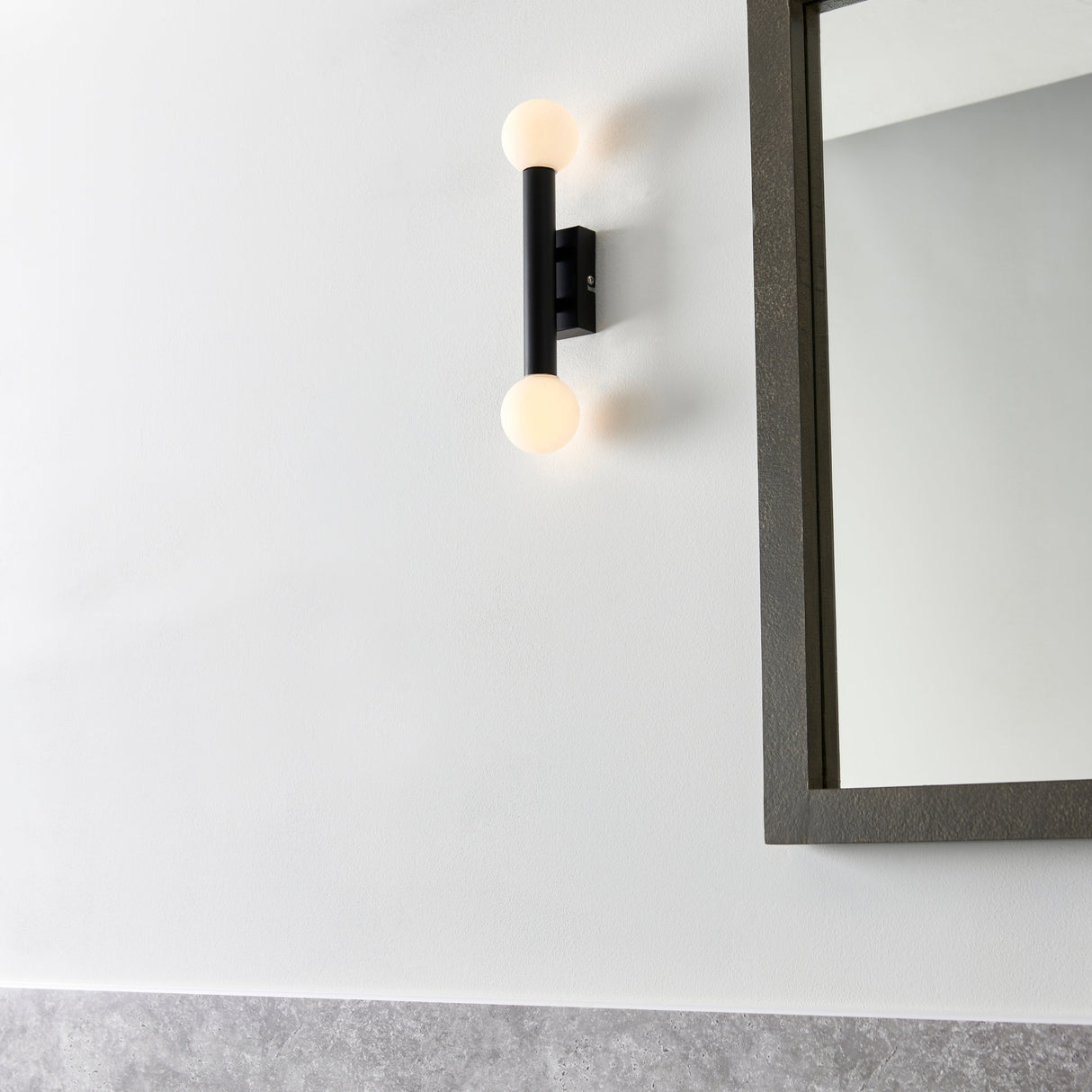 Pagazzi Toronto Matt Black IP44 2 Light Wall Light