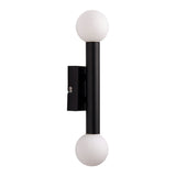 Pagazzi Toronto Matt Black IP44 2 Light Wall Light