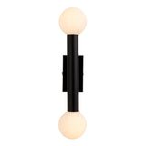 Pagazzi Toronto Matt Black IP44 2 Light Wall Light