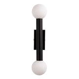 Pagazzi Toronto Matt Black IP44 2 Light Wall Light