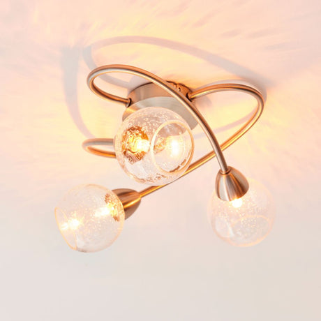 Pagazzi Callen Satin Nickel 3 Light Flush Ceiling Light