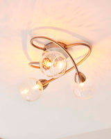 Pagazzi Callen Satin Nickel 3 Light Flush Ceiling Light
