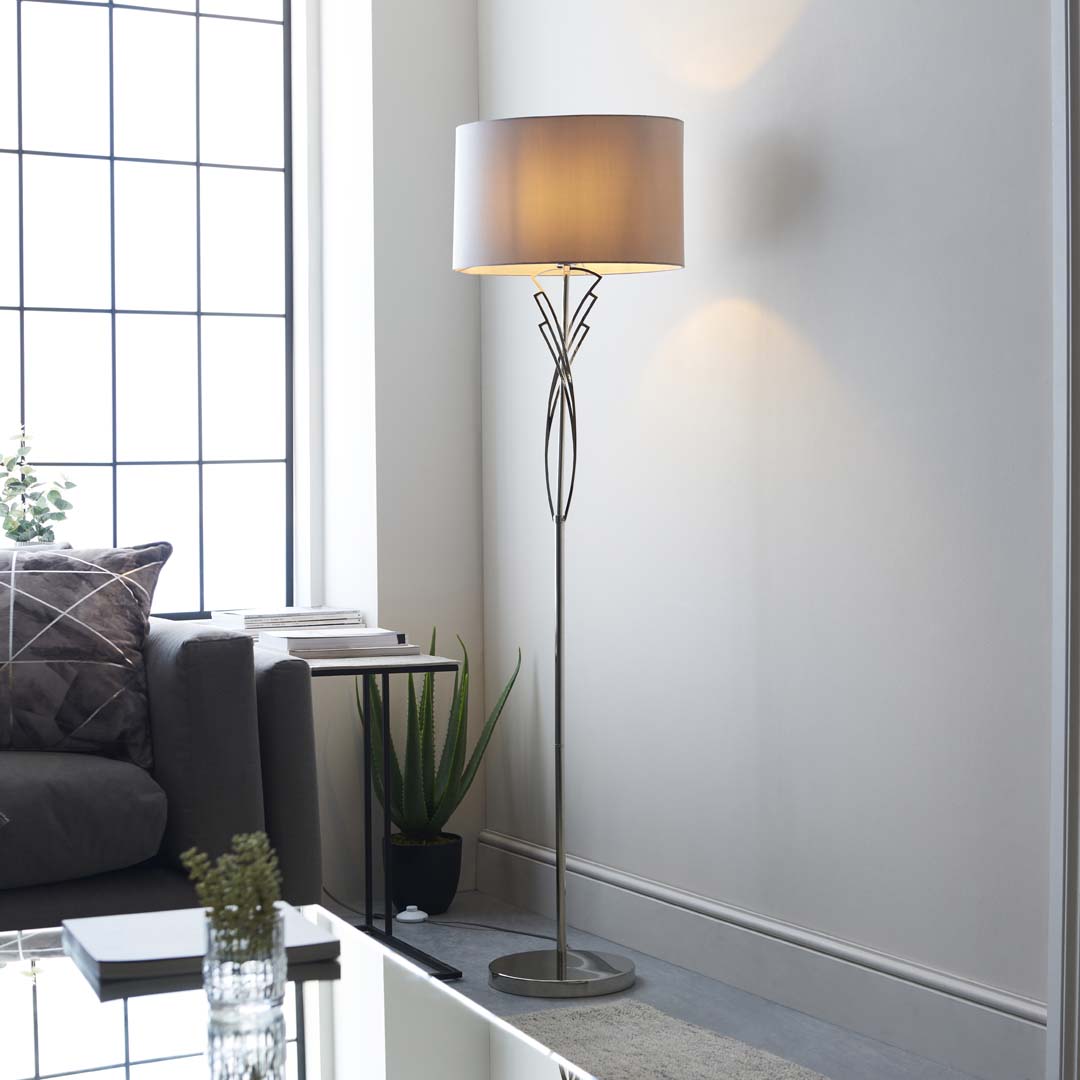 Pagazzi Lyla Satin Nickel Floor Lamp