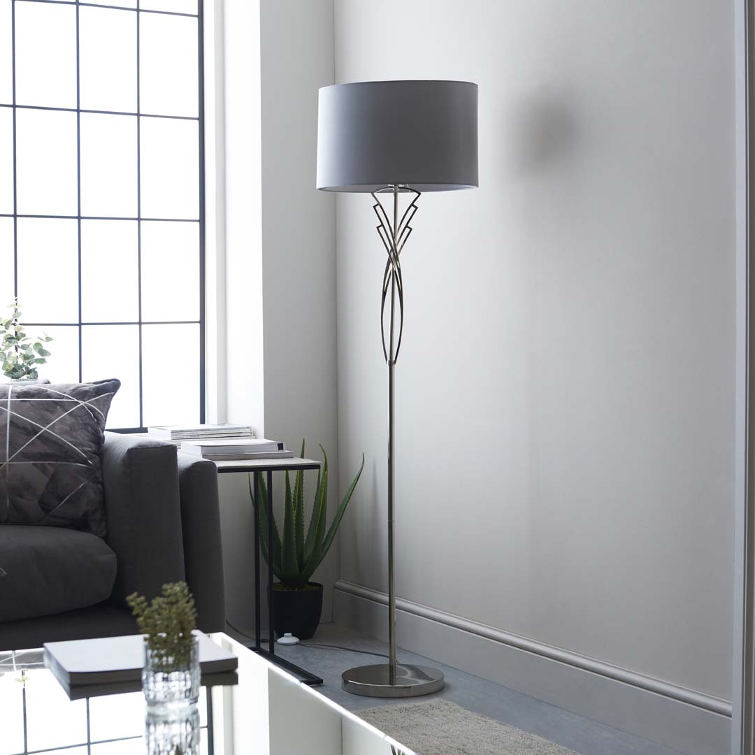 Pagazzi Lyla Satin Nickel Floor Lamp