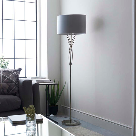 Pagazzi Lyla Satin Nickel Floor Lamp
