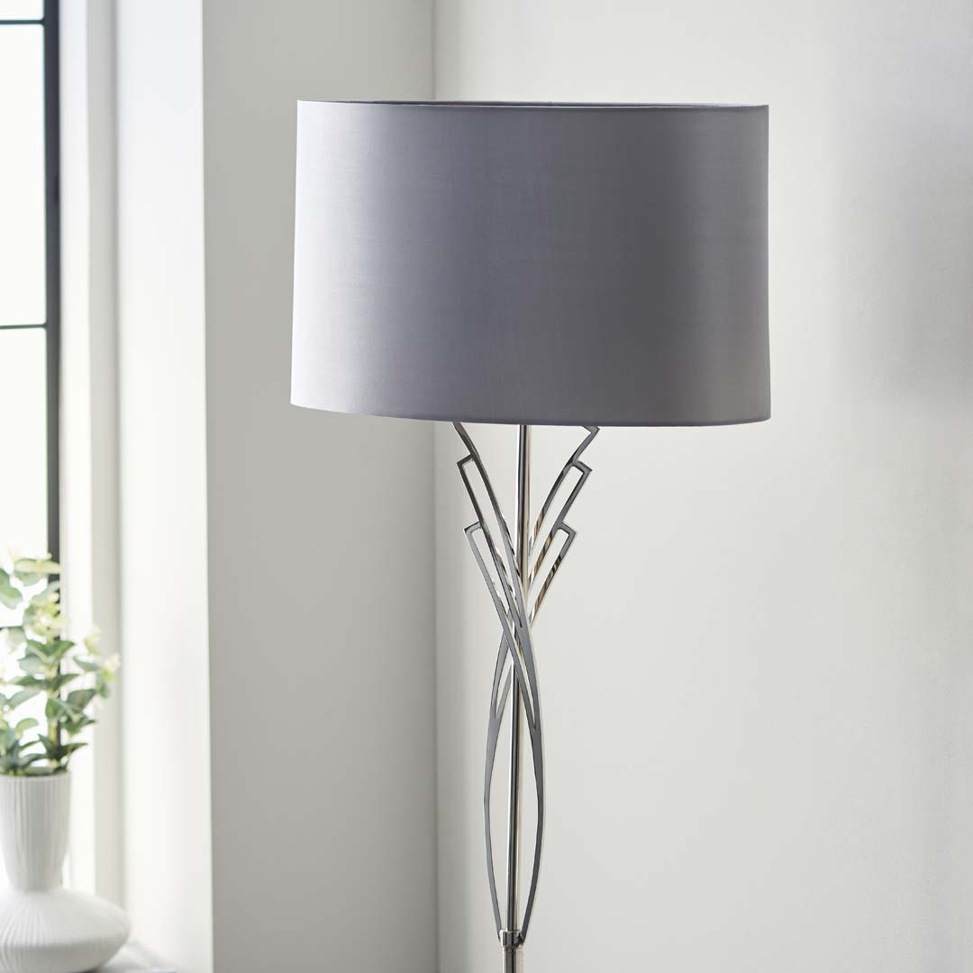 Pagazzi Lyla Satin Nickel Floor Lamp