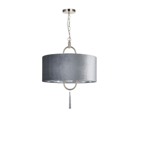 Pagazzi Tassel Satin Nickel Ceiling Pendant