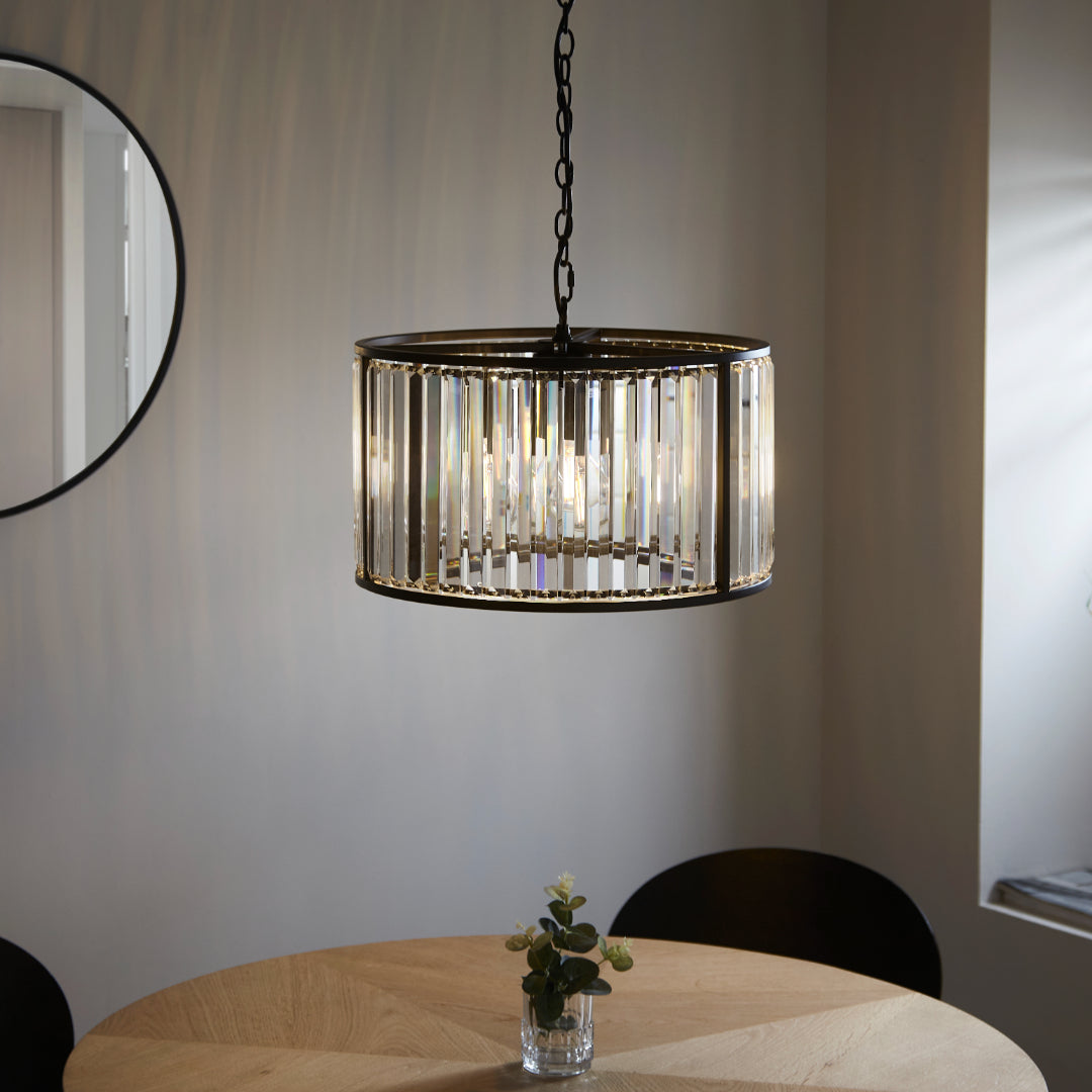 Pagazzi Resto Crystal & Matt Black Ceiling Light